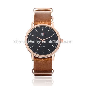 Последние моды высокого качества кварцевые наручные часы кожи SOXY007